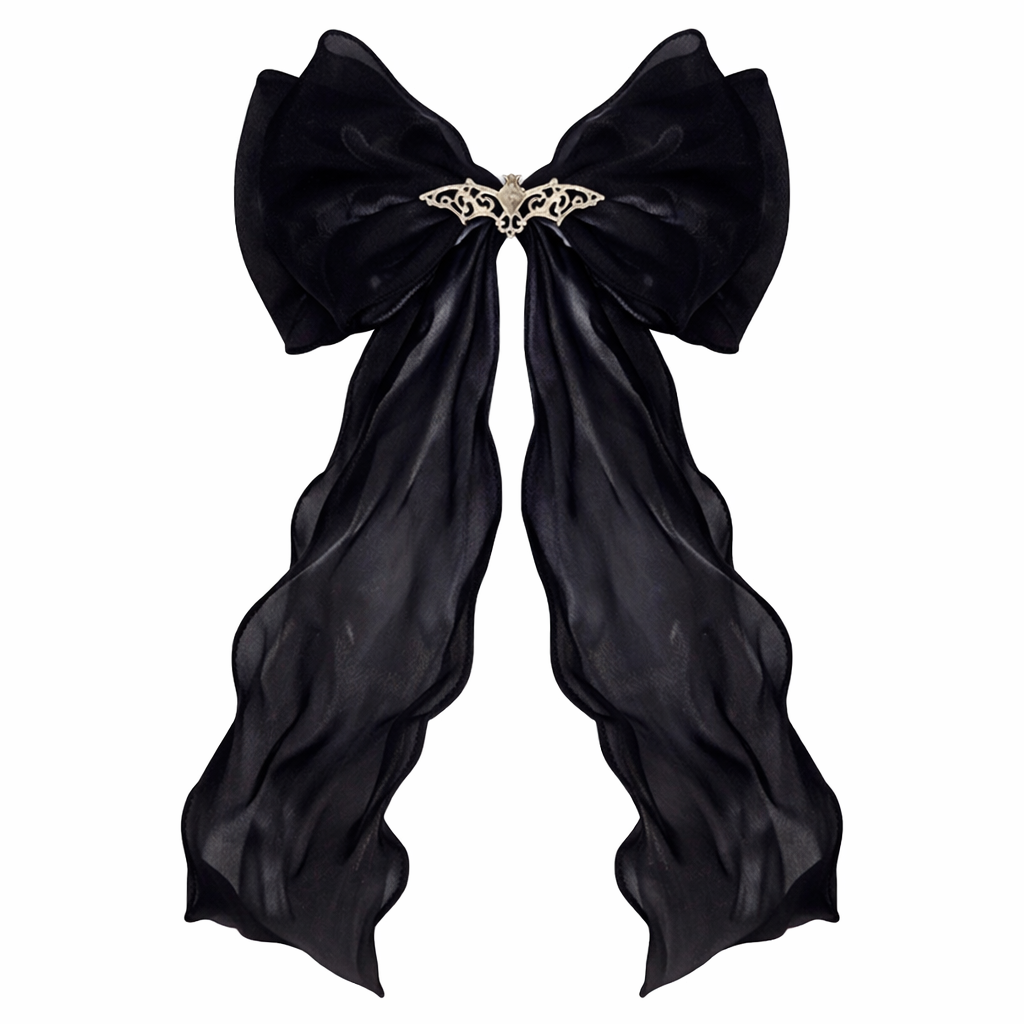 Attitude Hair Dye - Antique Silver Bat Charm Hair bow - Black